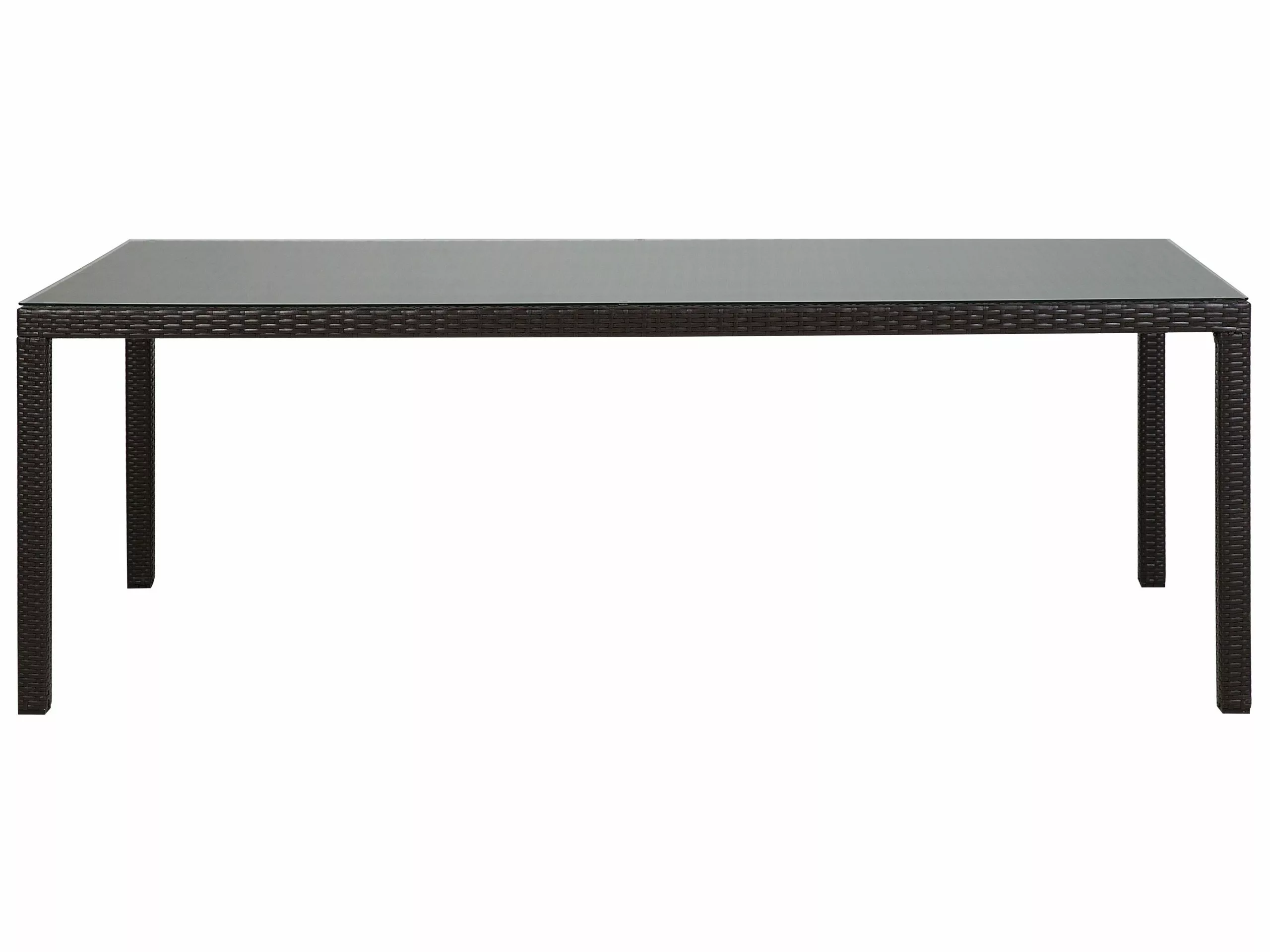 Beliani Puutarhapöytä Polyrottinki Tummanruskea 220 Cm ITALY - Image 3