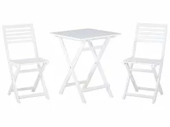 Beliani 2-istuttava Bistrosetti Akasiapuu Valkoinen FIJI