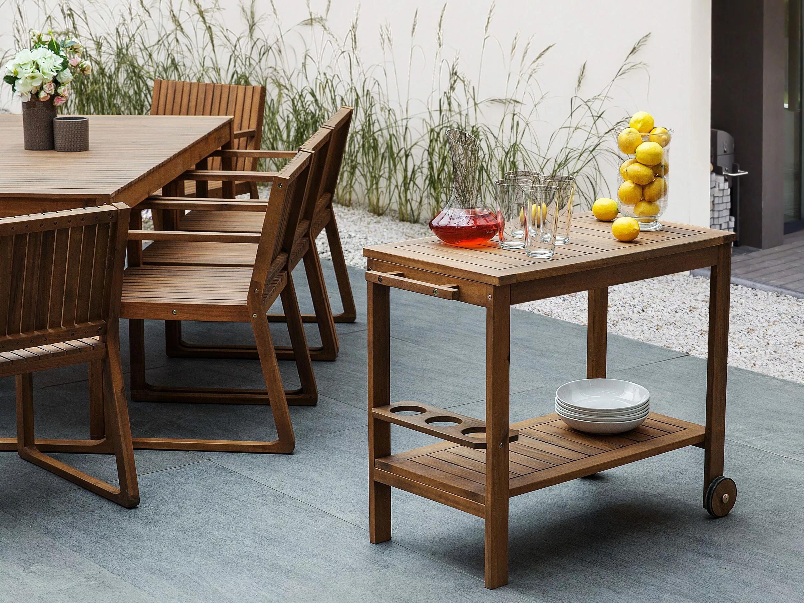 Beliani Tarjoiluvaunu Vaalea Akasiapuu SASSARI - Image 2