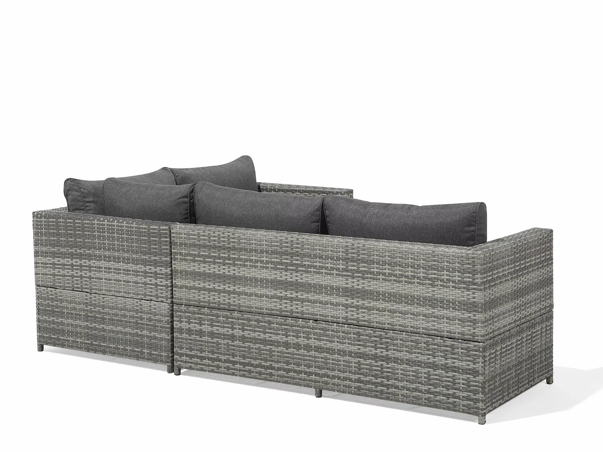 Beliani 4-istuttava Ulkosohvaryhmä Polyrottinki Tummanharmaa AVOLA - Image 9