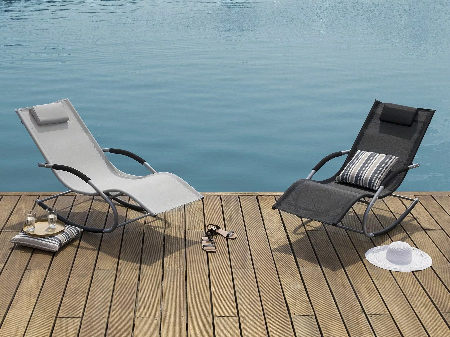 Beliani Harmaa Aurinkotuoli CARANO - Image 2