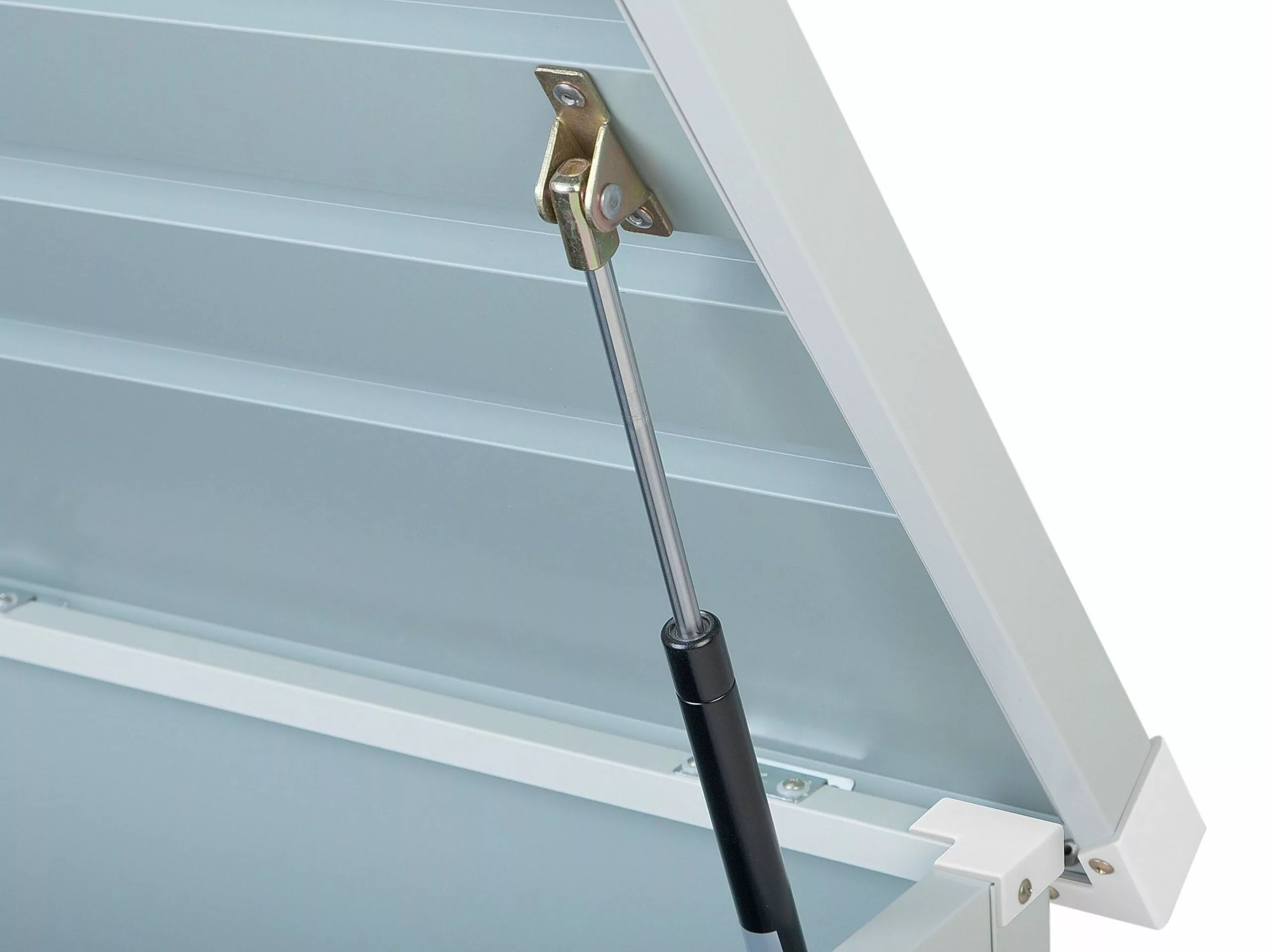 Beliani Pehmustelaatikko Teräksinen Vaaleanharmaa 132x62 Cm CEBROSA - Image 8