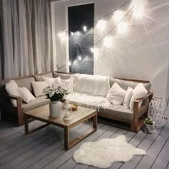 Beliani 4-istuttava Ulkosohvaryhmä Akasiapuu Oikeak. Ruskeanharmaa TIMOR -Beliani-myymälä undef src sa picid 727438 type whitesh image 2