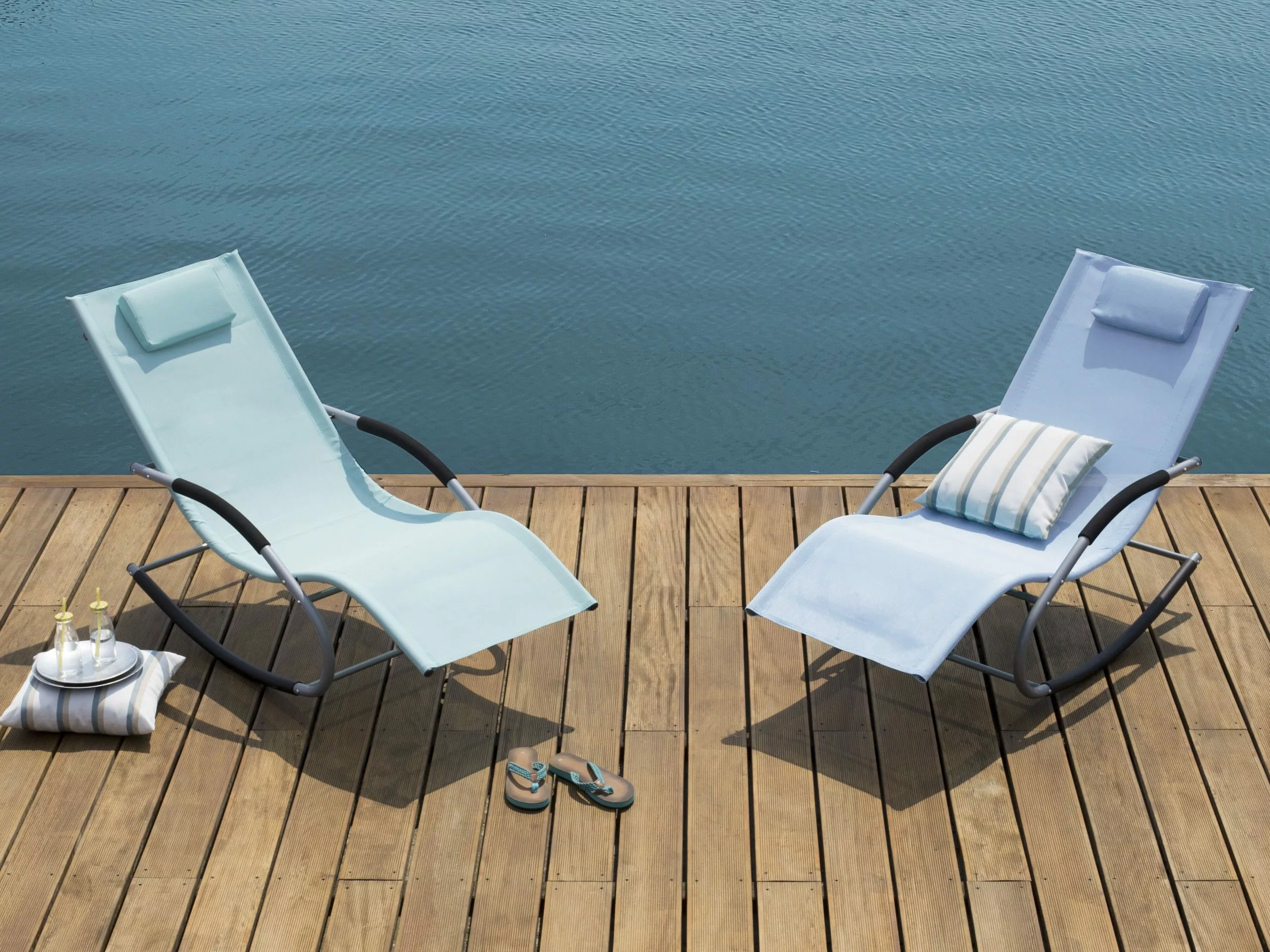 Beliani Aurinkotuoli Violetinsininen CARANO - Image 2