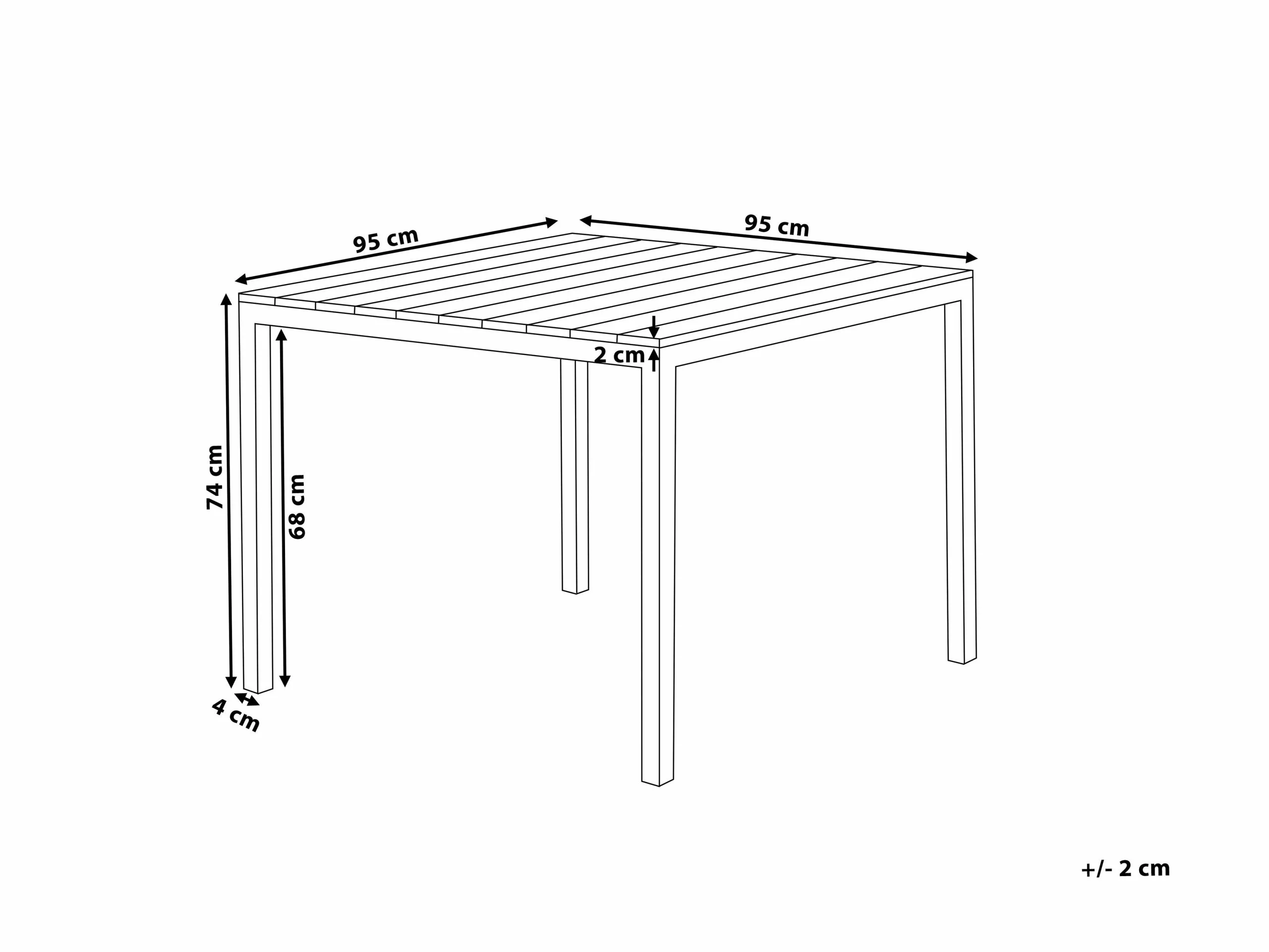 Beliani Puutarhapöytä Harmaa PRATO - Image 8