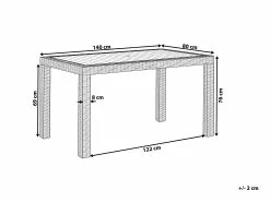 Beliani Puutarhapöytä 140 X 80 Cm Grafiitinharmaa FOSSANO -Beliani-myymälä undef src sa picid 744809 type whitesh image