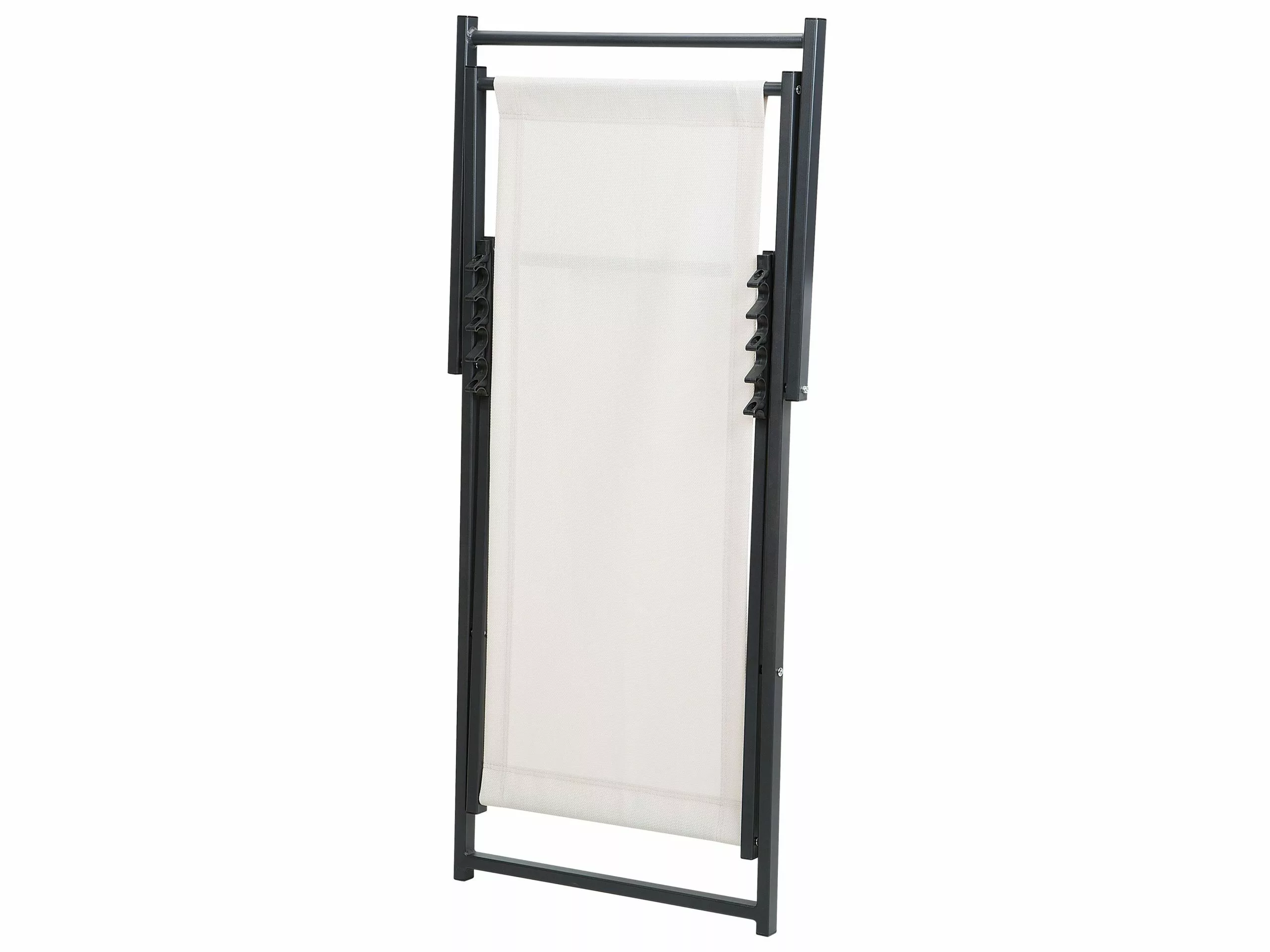 Beliani Musta Aurinkotuoli Luonnonvalkoisella Kankaalla LOCRI - Image 6