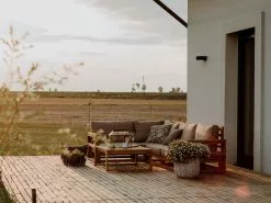 Beliani 4-istuttava Ulkosohvaryhmä Sertifioitu Akasiapuu Oikeak. Ruskeanharmaa TIMOR -Beliani-myymälä undef src sa picid 750373 type whitesh image 2