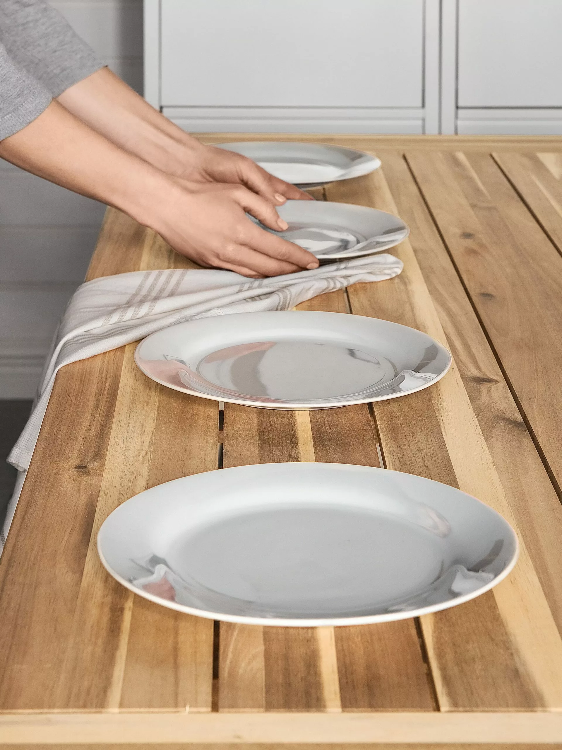 Beliani Puutarhapöytä Akasiapuu Vaalea Puu/valkoinen 170 X 80 Cm SCANIA - Image 9