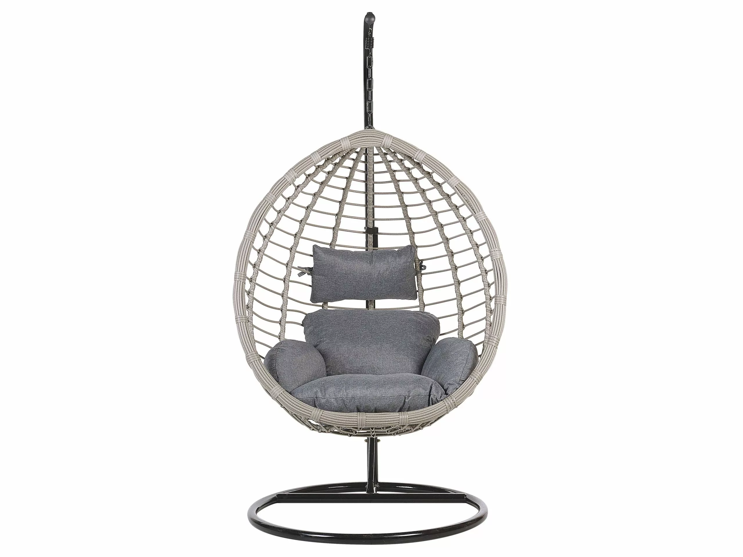 Beliani Rottinkinen Korituoli Jalustalla Harmaa TOLLO - Image 10