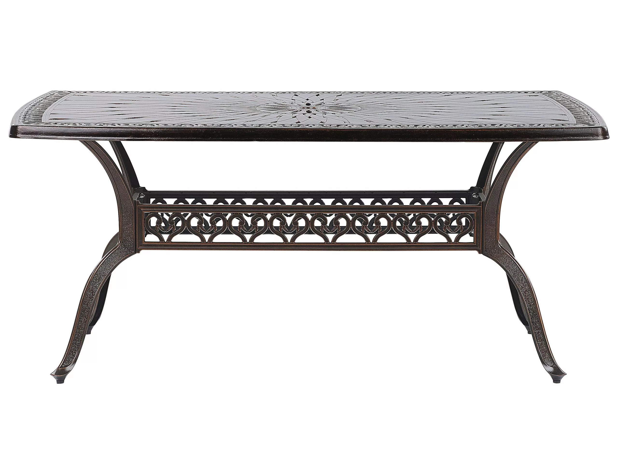 Beliani Puutarhapöytä Tummanruskea Alumiinia 102 X 165 Cm LIZZANO - Image 3