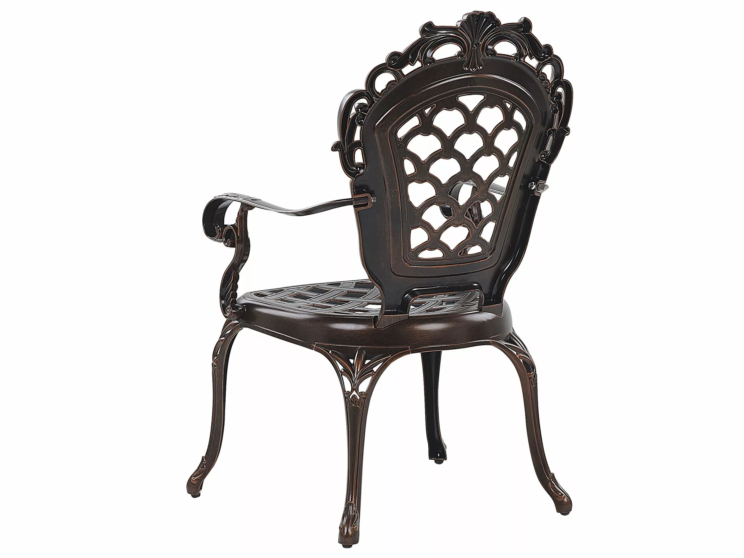 Beliani Puutarhatuoli Tummanruskea, 2kpl Setti Alumiinia LIZZANO - Image 5