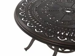 Beliani Puutarhapöytä Alumiini Tummanruskea ⌀ 102 Cm SALENTO -Beliani-myymälä undef src sa picid 765554 type whitesh image