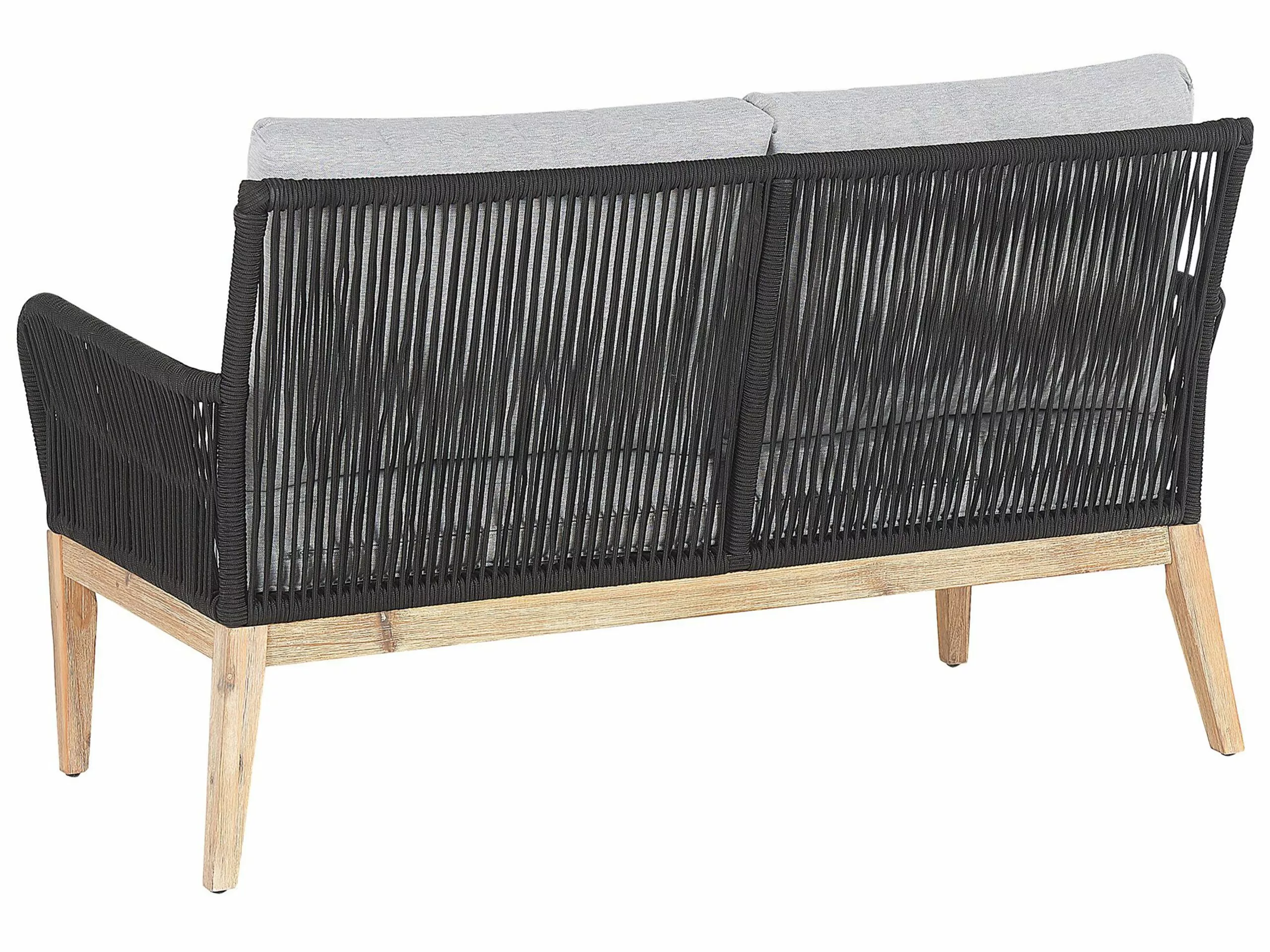 Beliani 4-istuttava Ulkosohvaryhmä Akasiapuu Harmaa/musta MERANO II - Image 7