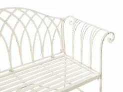 Beliani Valkoinen Rautainen Puutarhapenkki 130 Cm MILAZZO -Beliani-myymälä undef src sa picid 774694 type whitesh image