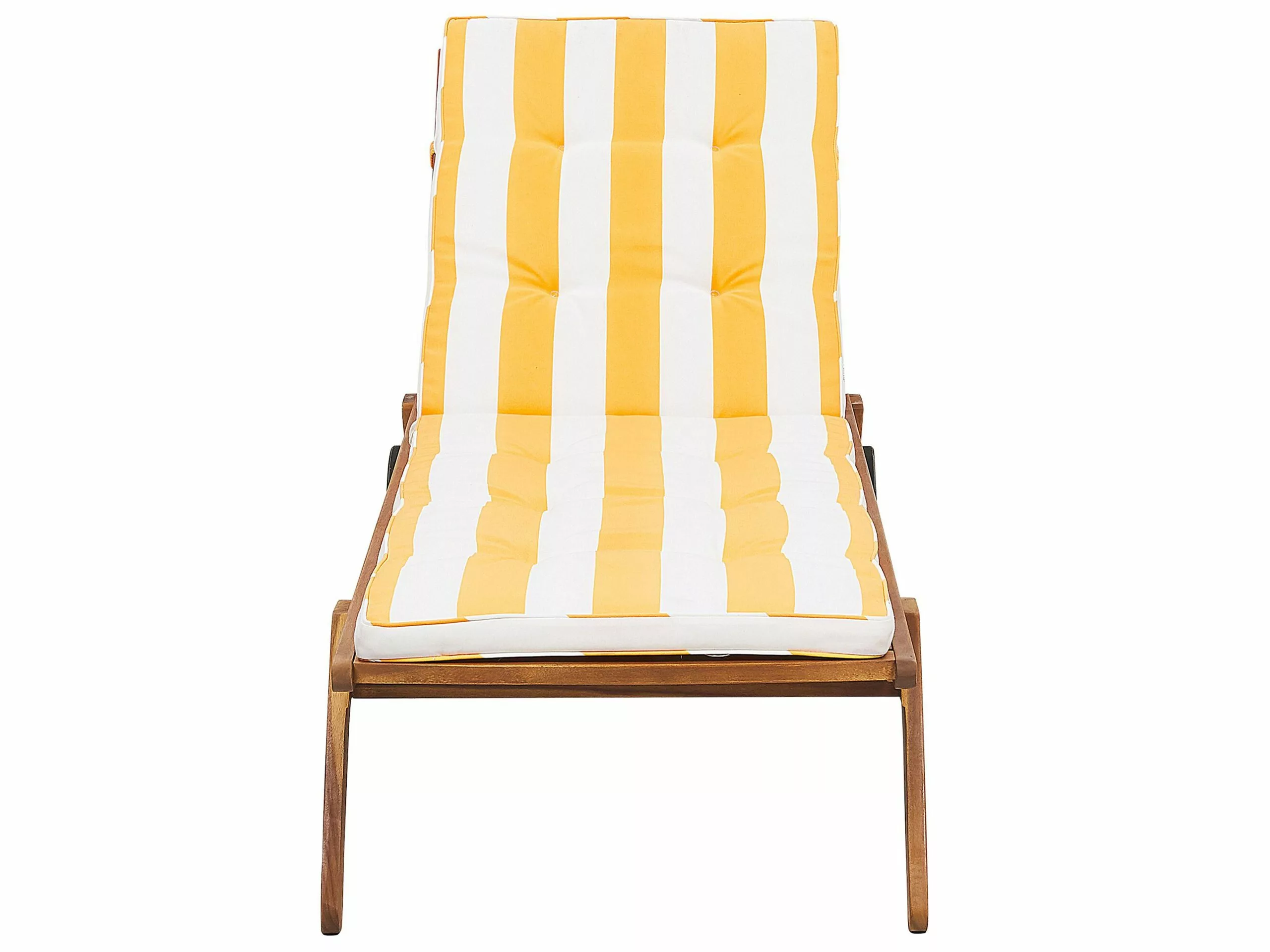 Beliani Aurinkotuoli Pehmusteilla Keltavalkoinen CESANA - Image 4