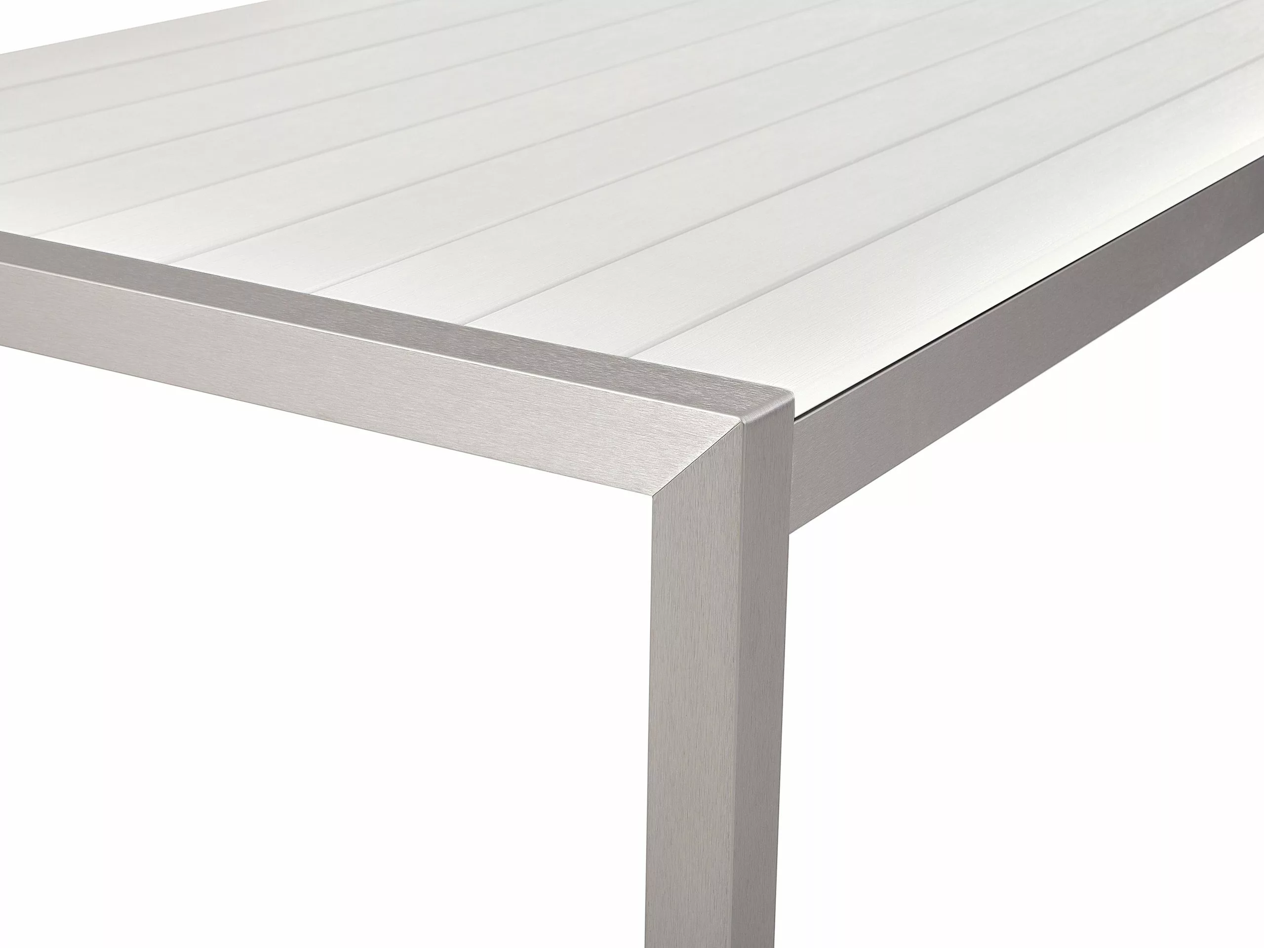 Beliani Puutarhapöytä Alumiini Valkoinen 180 Cm VERNIO - Image 4