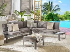 Beliani 5-istuttava Ulkosohvaryhmä Alumiini Harmaa FERENTINO -Beliani-myymälä undef src sa picid 777827 type color image