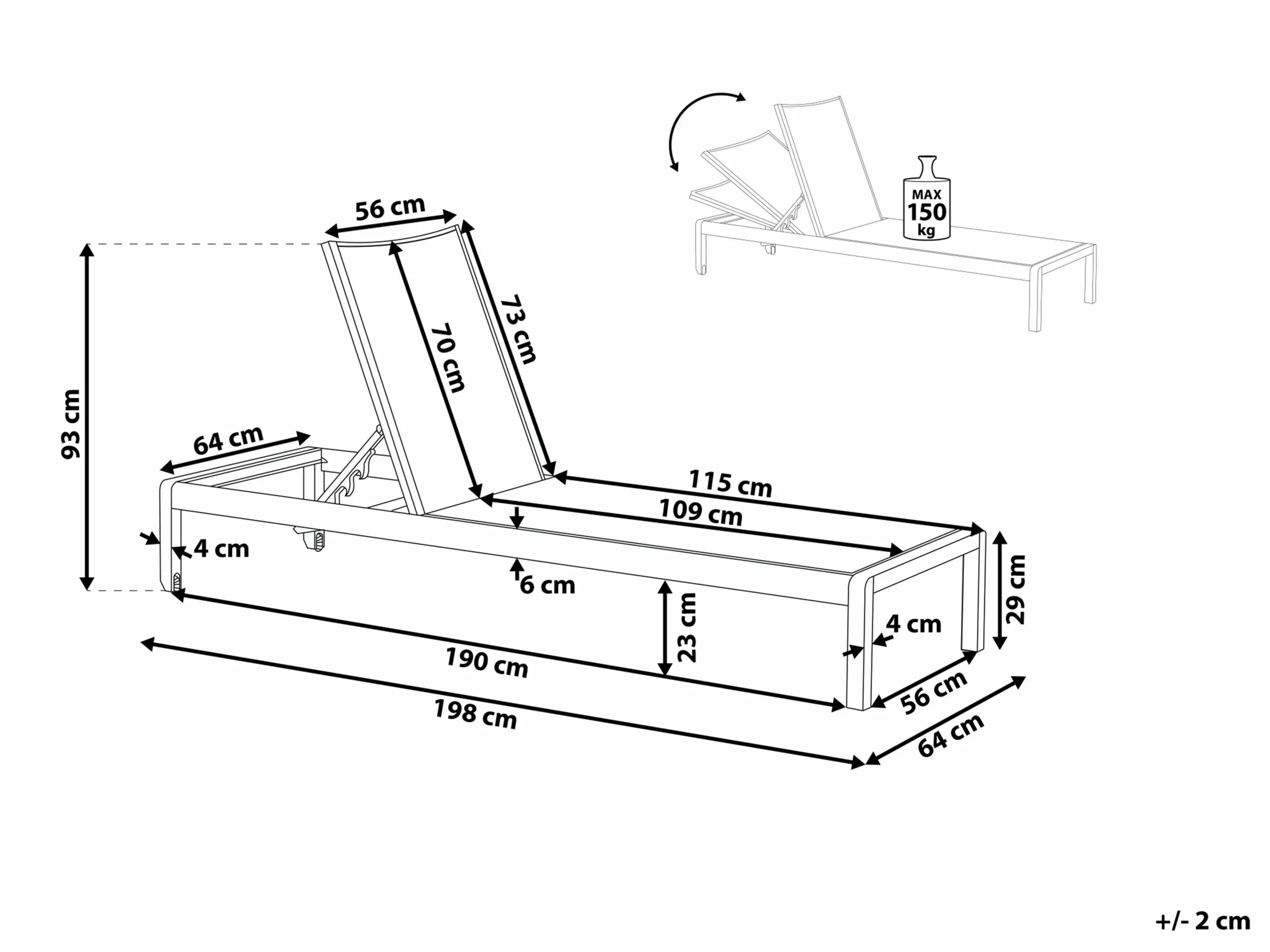 Beliani Aurinkotuoli Valkoinen FOSSATO - Image 10