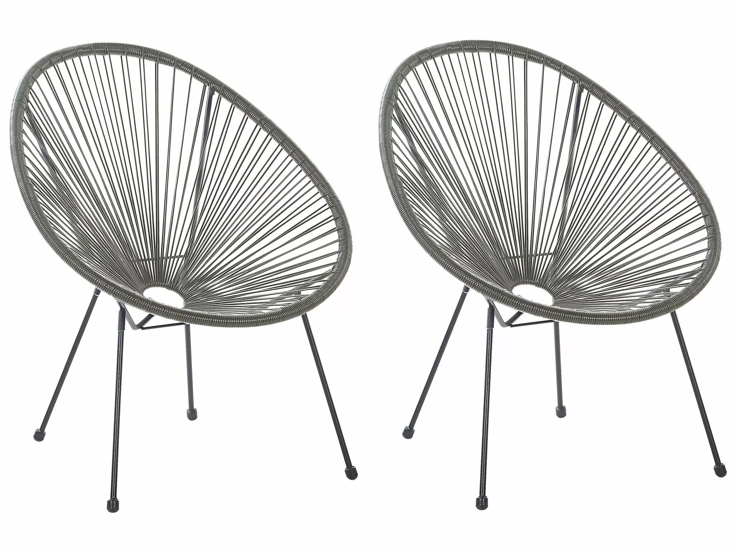 Beliani Narutuoli Polyrottinki Tummanharmaa 2 Kpl ACAPULCO II