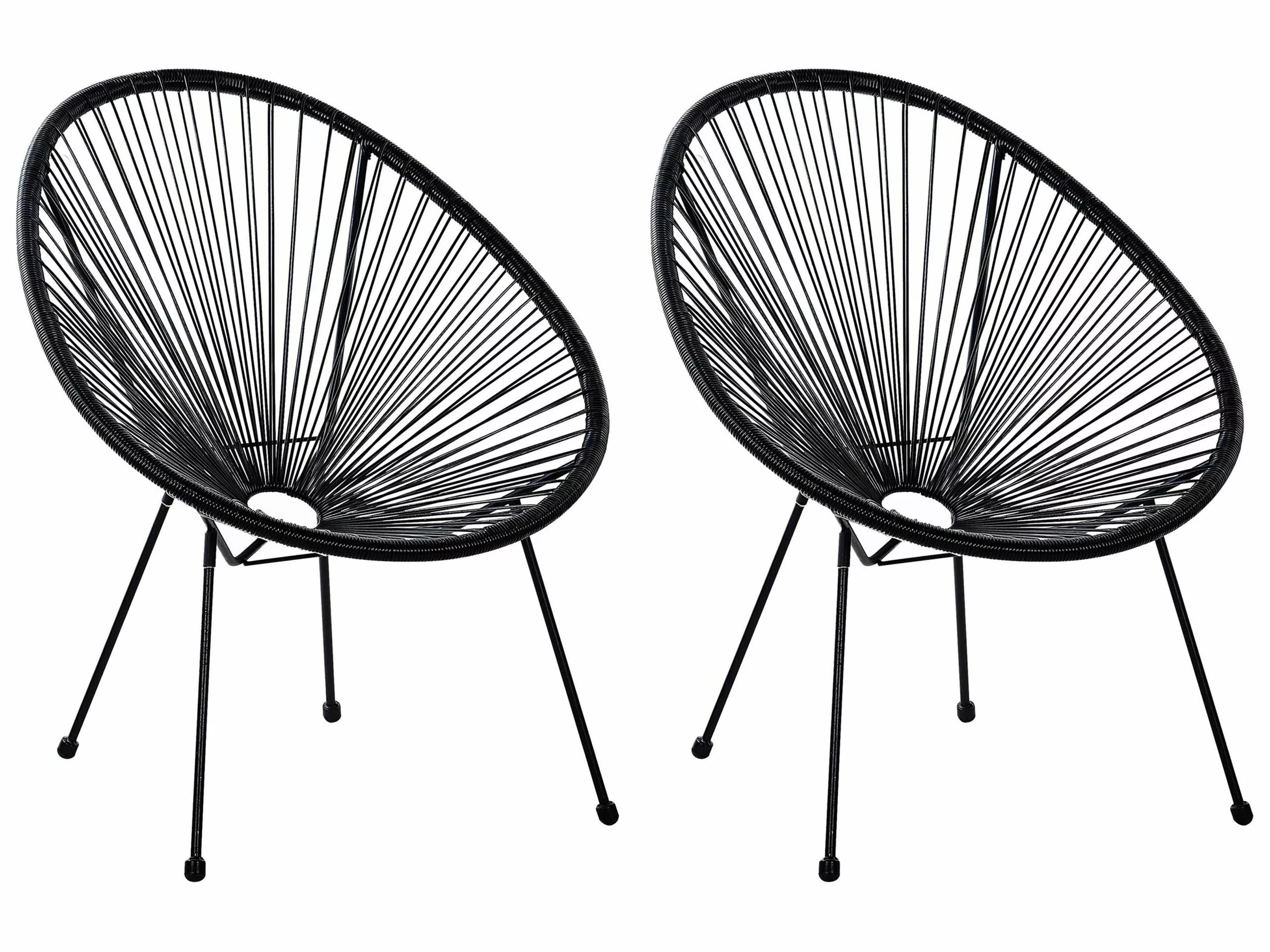 Beliani Narutuoli Polyrottinki Musta 2 Kpl ACAPULCO II