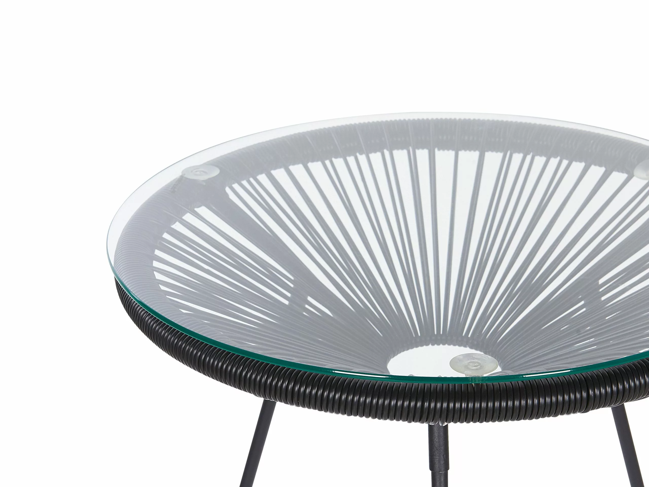 Beliani Kalustesetti Musta Pöytä Ja 2 Tuolia ACAPULCO II - Image 7