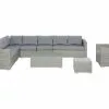 Beliani Harmaa 8-istuttava Ulkosohvaryhmä PE-rottingista XXL