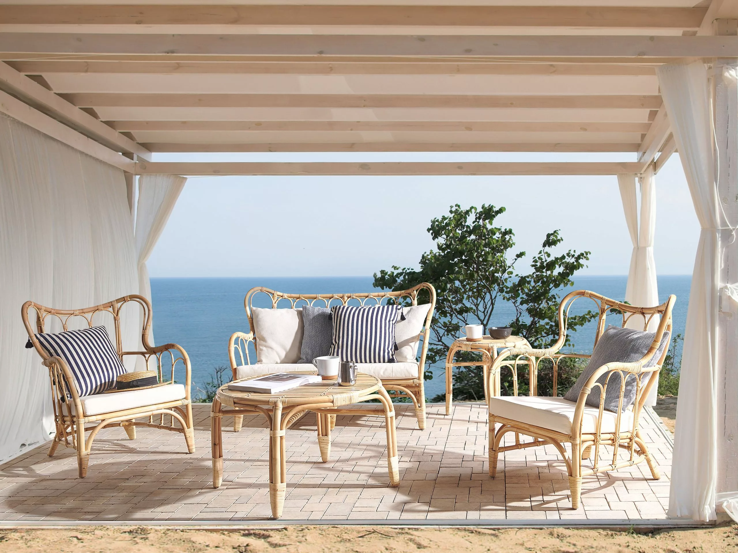 Beliani 4-istuttava Ulkosohvaryhmä Rottinki Luonnonväri BRINDISI - Image 2