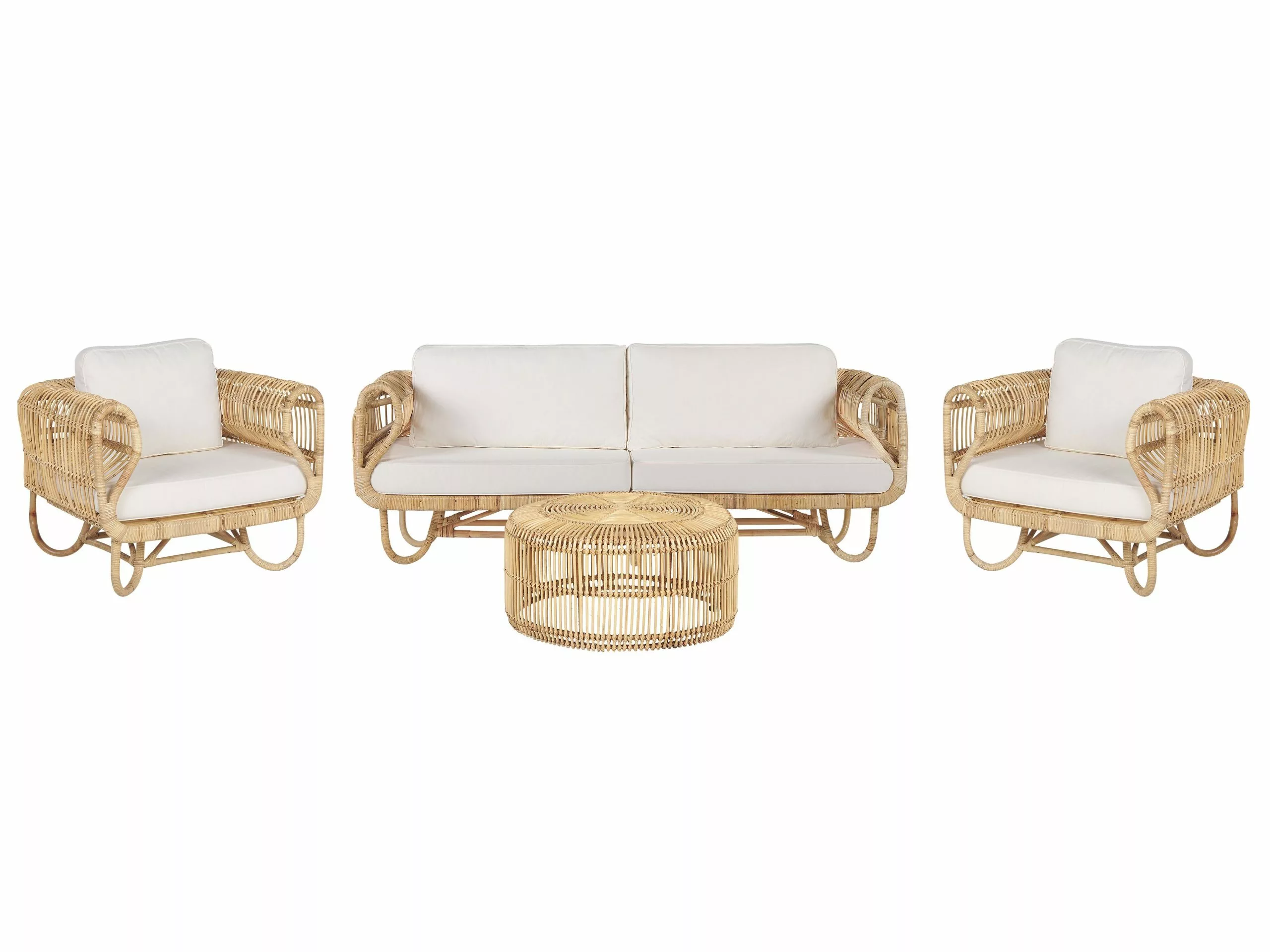 Beliani 4-istuttava Ulkosohvaryhmä Rottinki Luonnonväri DOLCEDO/LIMNI