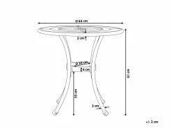 Beliani Puutarhapöytä Alumiini Tummanruskea ⌀ 65 Cm BOVINO -Beliani-myymälä undef src sa picid 797614 type whitesh image