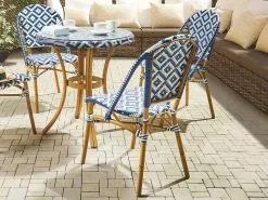 Beliani Puutarhatuolit 4kpl Setti Sinivalkoinen RIFREDDO -Beliani-myymälä undef src sa picid 798745 type whitesh image