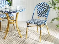 Beliani Puutarhatuolit 4kpl Setti Sinivalkoinen RIFREDDO -Beliani-myymälä undef src sa picid 798746 type whitesh image