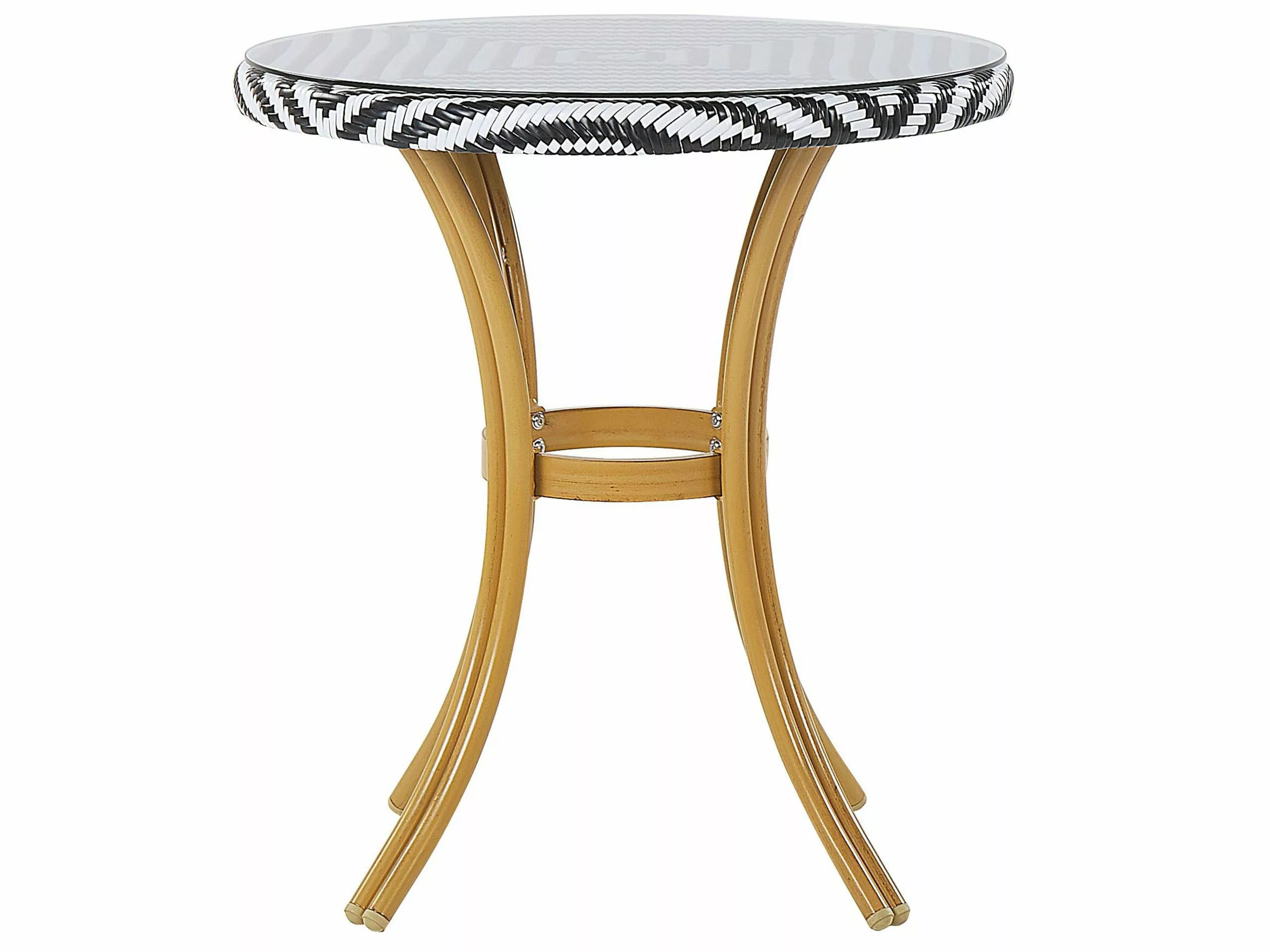 Beliani Puutarhapöytä ø 70 Cm Mustavalkoinen RIFREDDO - Image 4