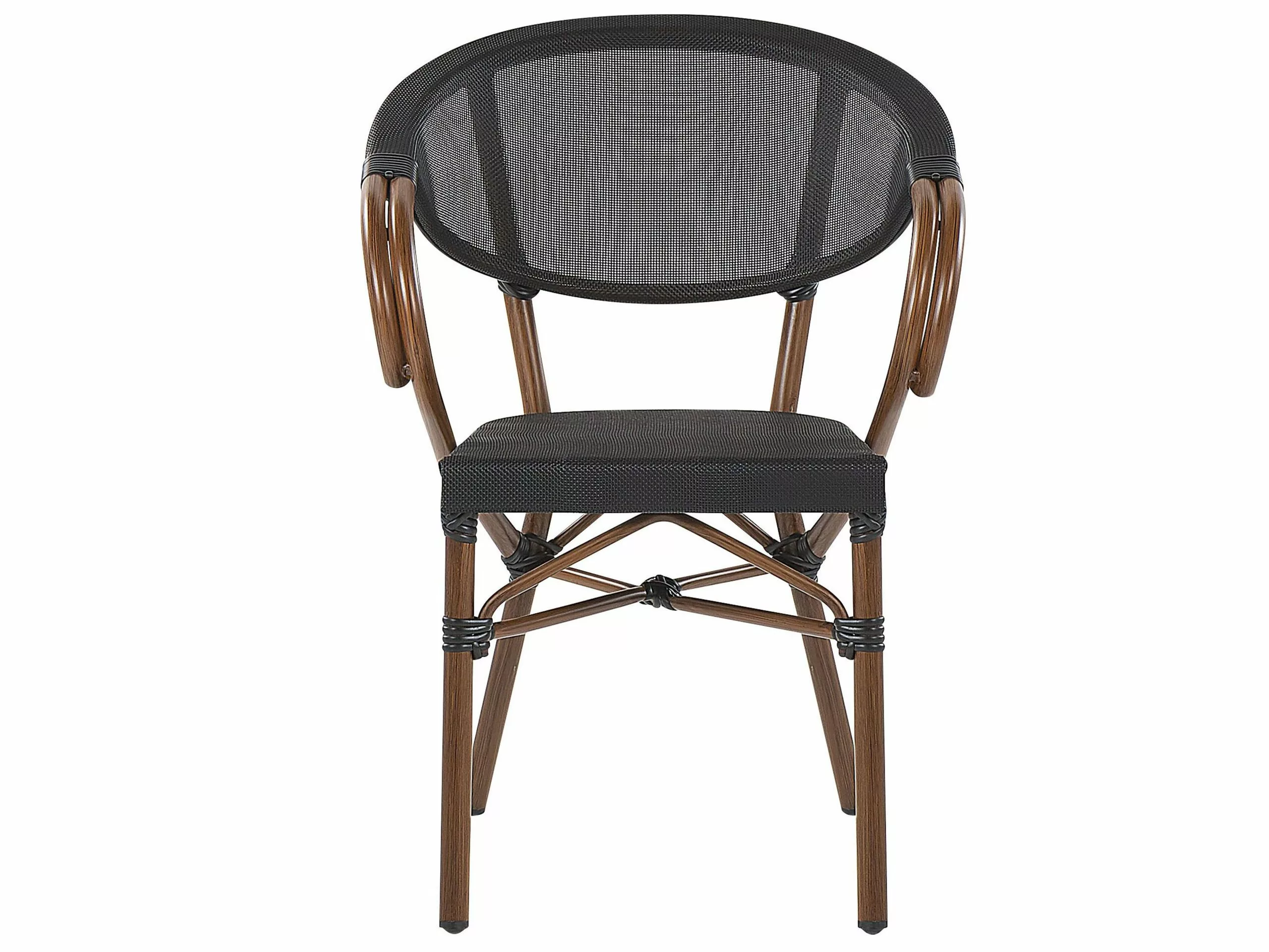 Beliani Puutarhatuoli Alumiini Tumma Puu/musta 4 Kpl CASPRI 7 Beliani Puutarhatuoli Alumiini Tumma Puu/musta 4 Kpl CASPRI - Image 5