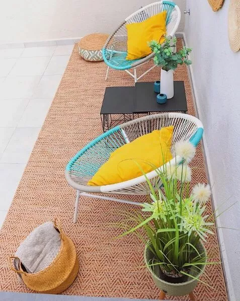 Beliani Narutuoli Polyrottinki Monivärinen Valkoinen 2 Kpl ACAPULCO - Image 3