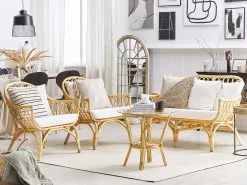 Beliani 4-istuttava Ulkosohvaryhmä Rottinki Luonnonväri SIBARI -Beliani-myymälä undef src sa picid 803296 type whitesh image