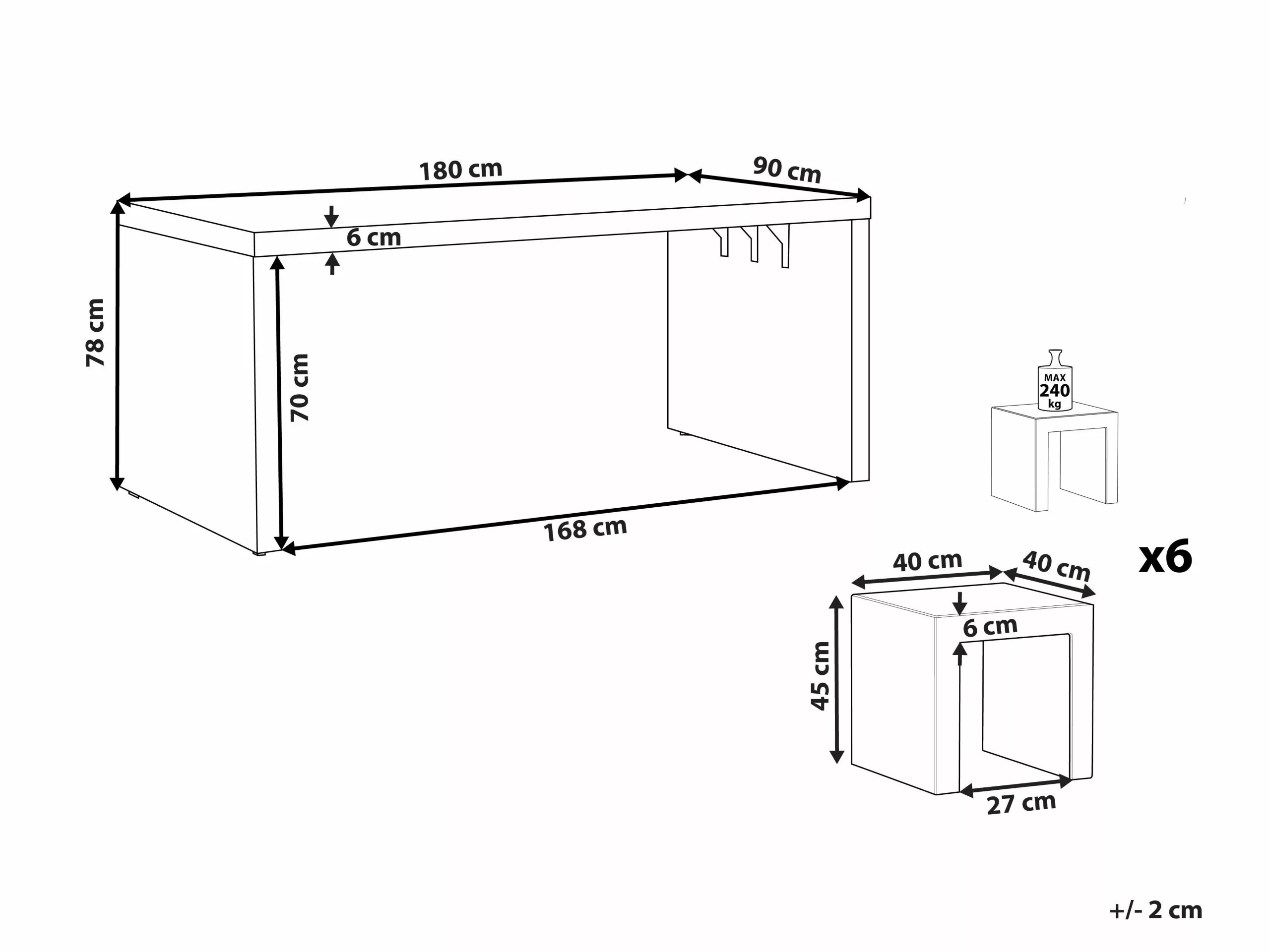 Beliani Puutarhakalustesetti Harmaa Betoniefektillä TARANTO - Image 9