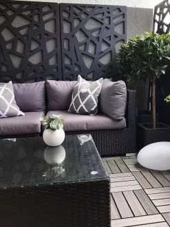 Beliani 4-istuttava Ulkosohvaryhmä Polyrottinki Vasenk. Musta SANO II -Beliani-myymälä undef src sa picid 805436 type whitesh image