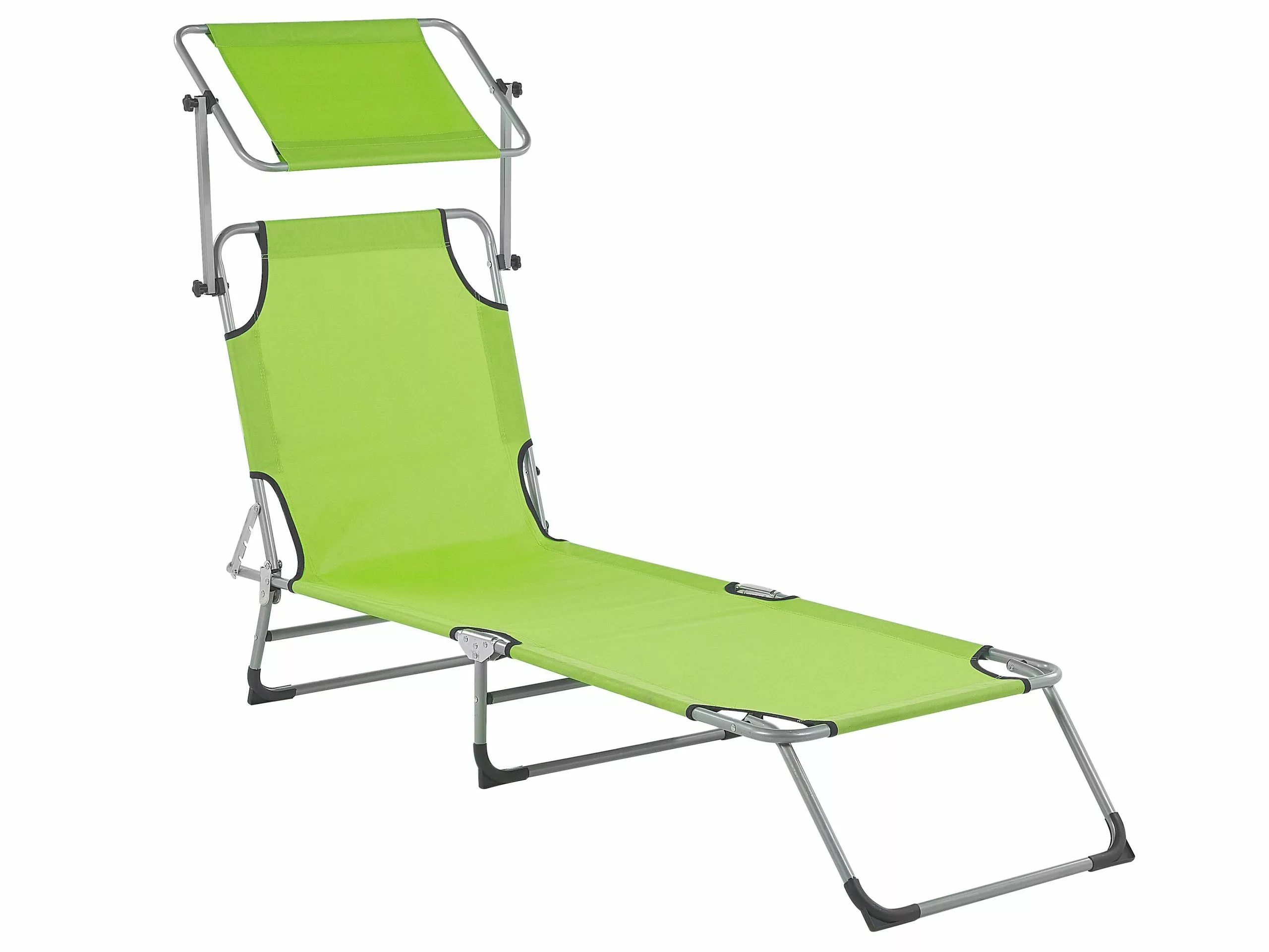 Beliani Limenvihreä Teräksinen Aurinkotuoli Katoksella FOLIGNO - Image 5