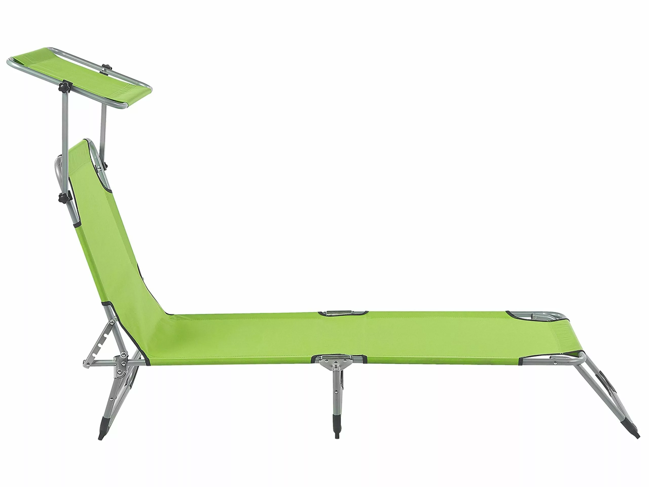 Beliani Limenvihreä Teräksinen Aurinkotuoli Katoksella FOLIGNO - Image 7