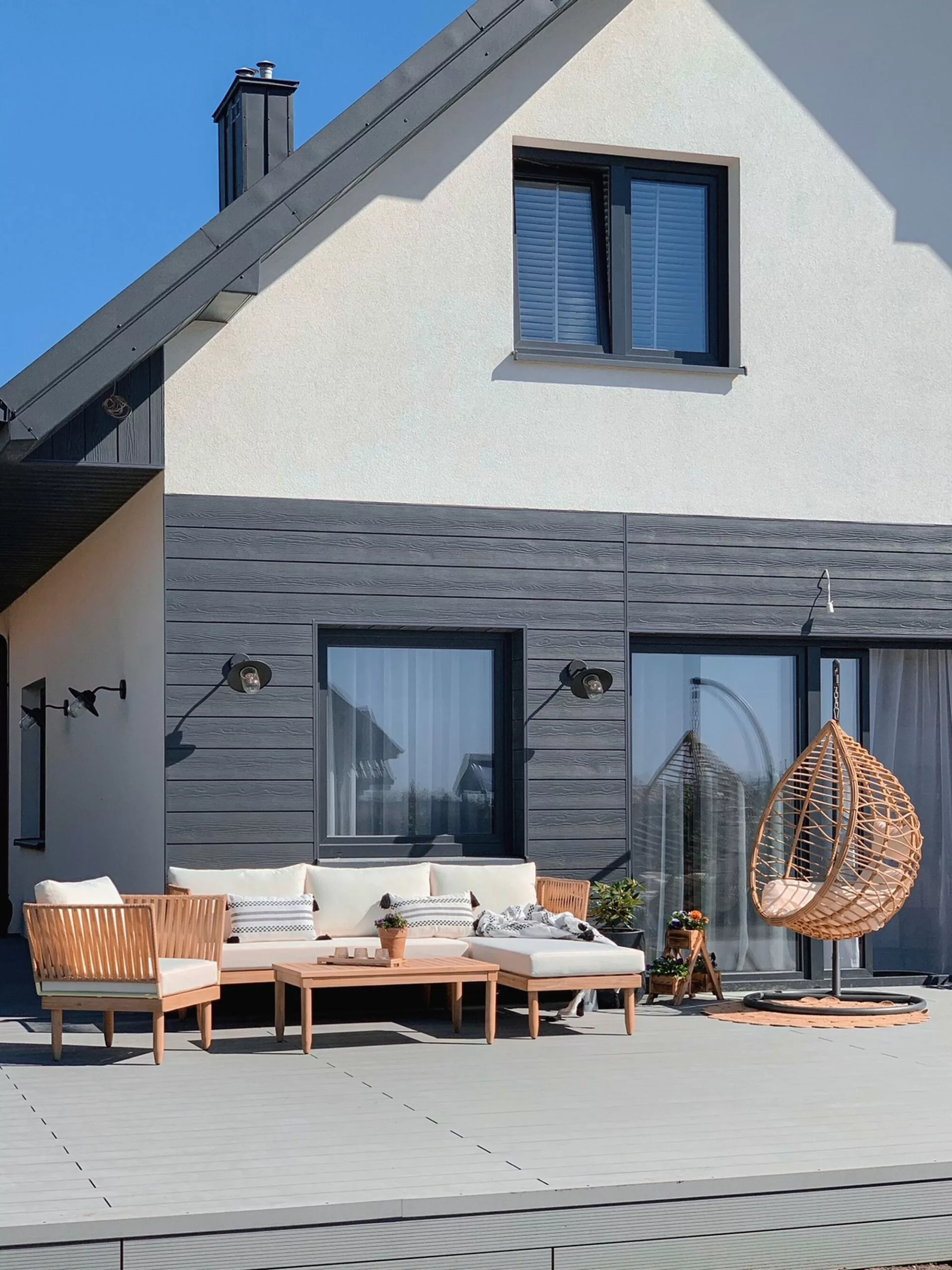 Beliani 4-istuttava Ulkosohvaryhmä Akasiapuu Vasenk. Valkoinen CREMONA - Image 8