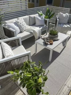 Beliani 5-istuttava Ulkosohvaryhmä Alumiini Valkoinen/ruskea BORELLO -Beliani-myymälä undef src sa picid 810532 type whitesh image 1