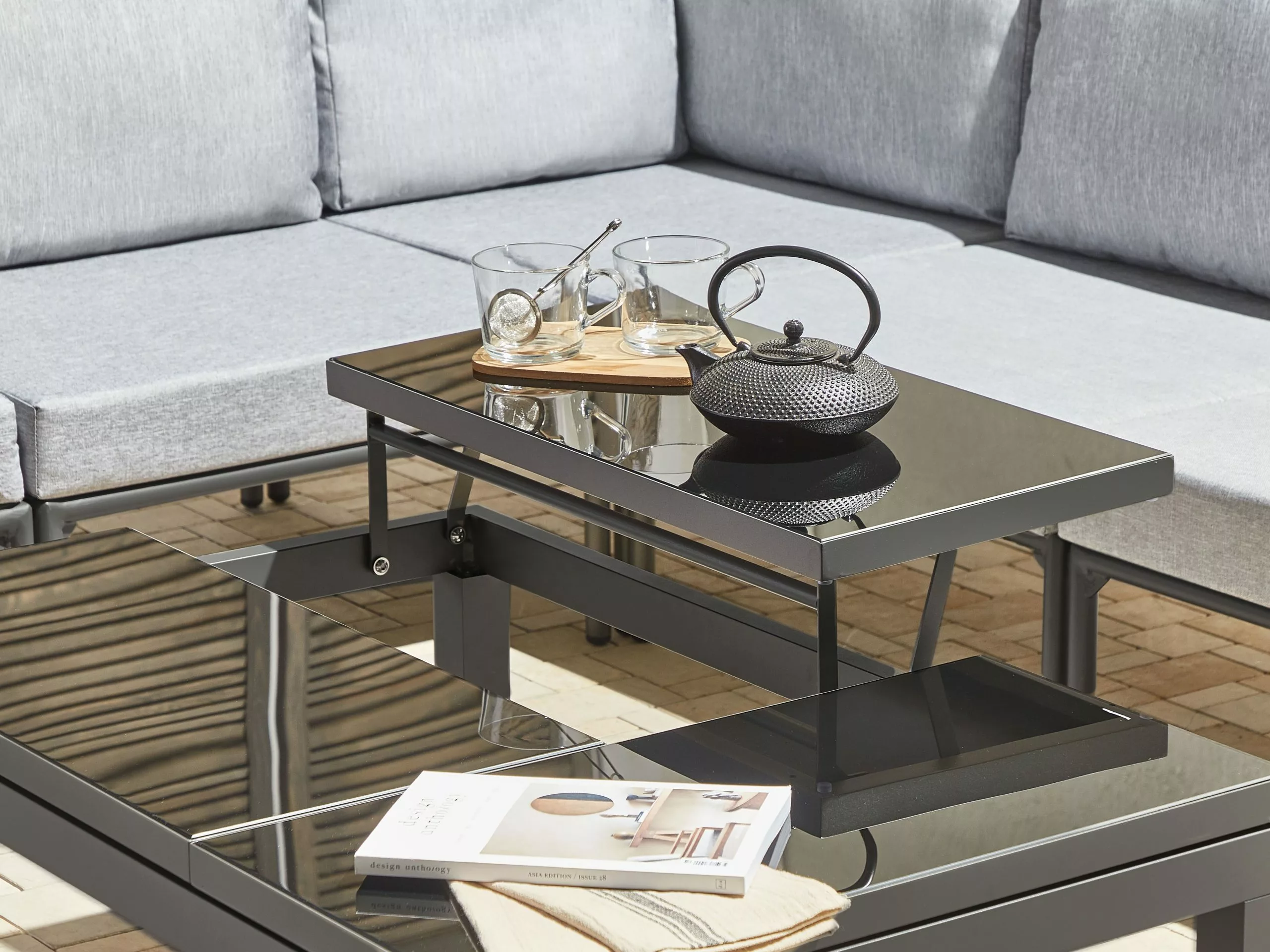 Beliani Puutarhasohvasetti 6-istuttava Alumiininen Harmaa FORANO - Image 8