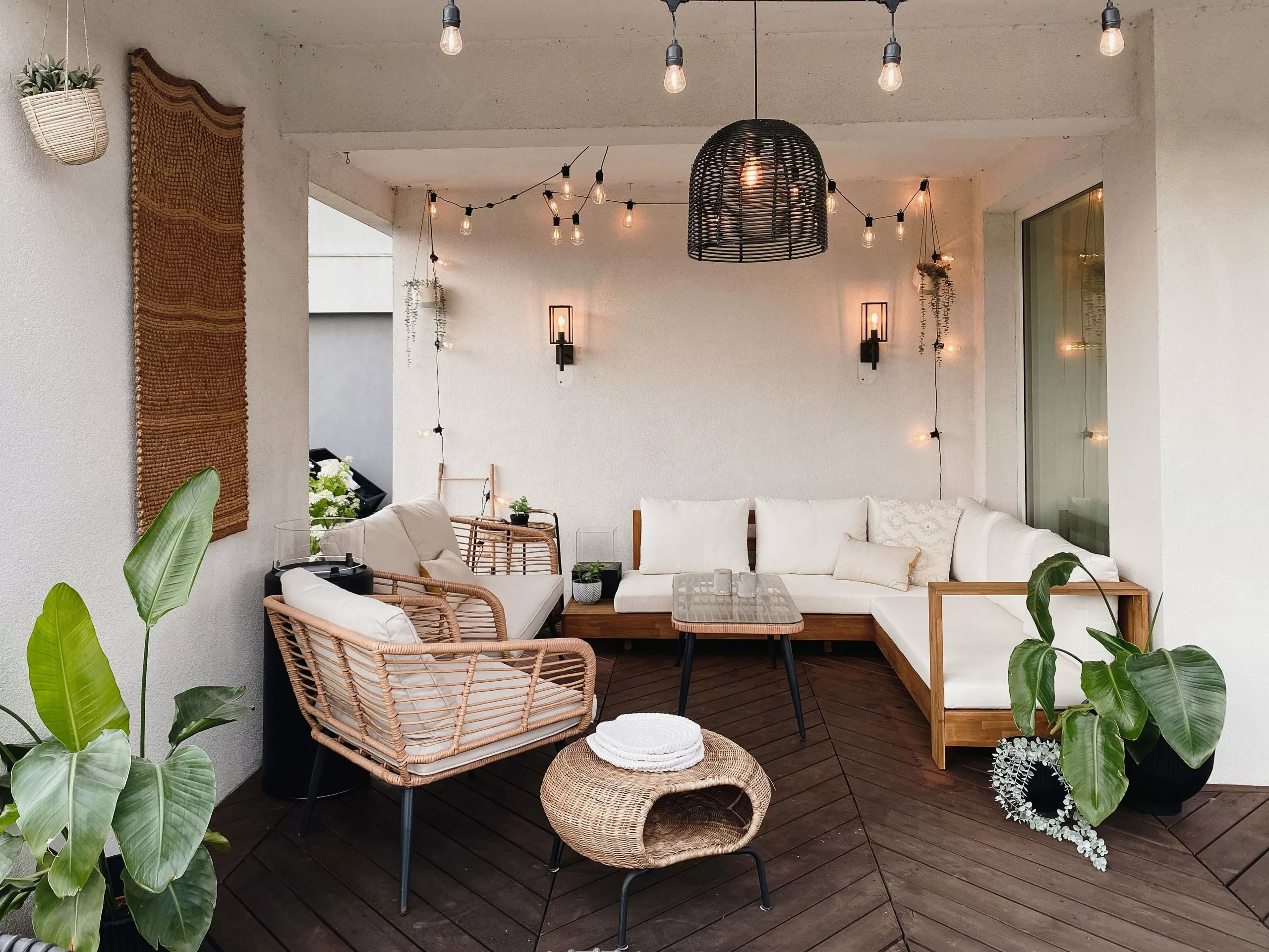 Beliani 5-istuttava Ulkosohvaryhmä Akasiapuu Vasenk. Valkoinen MARETTIMO - Image 3