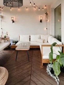 Beliani 5-istuttava Ulkosohvaryhmä Akasiapuu Vasenk. Valkoinen MARETTIMO -Beliani-myymälä undef src sa picid 811307 type whitesh image