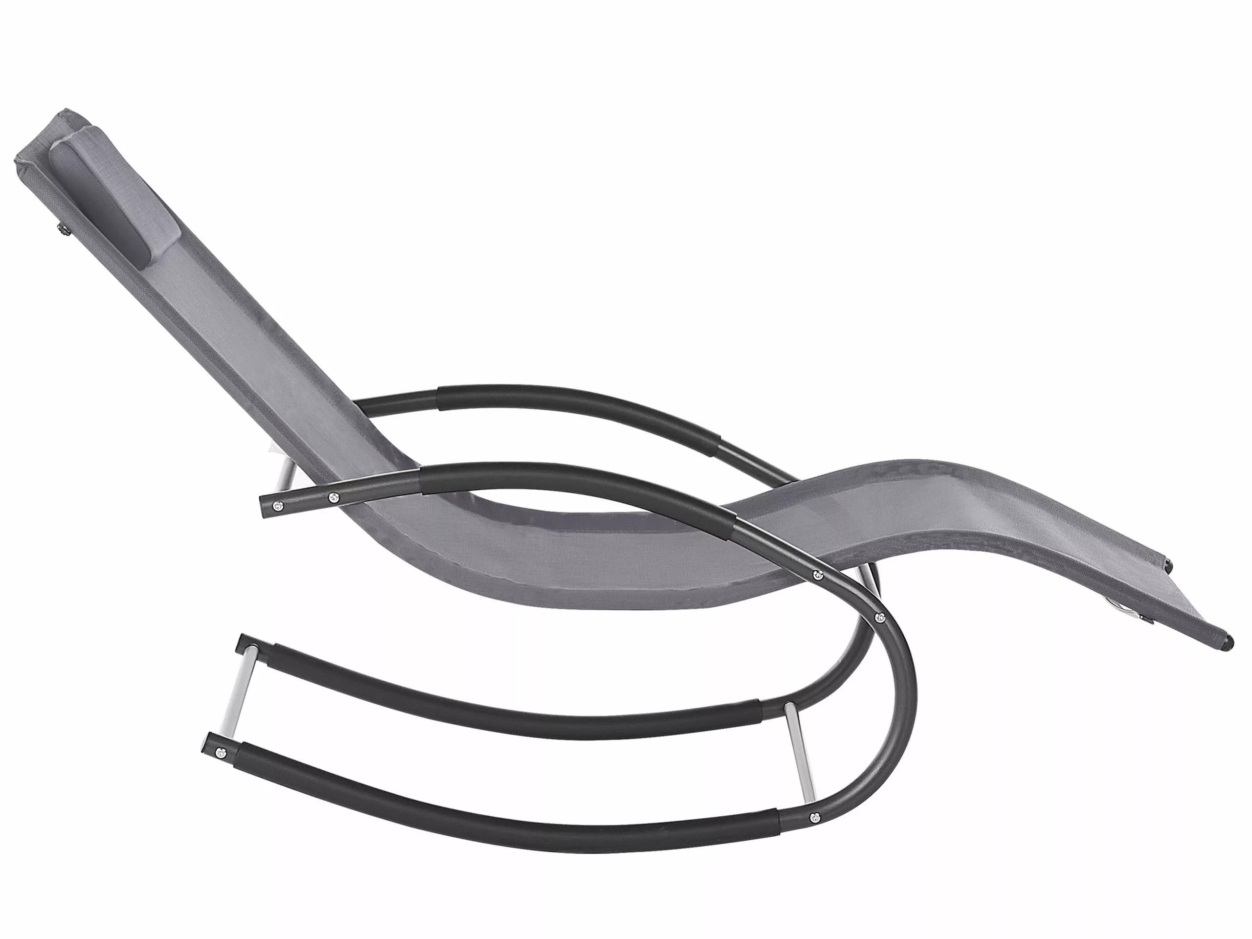 Beliani Keinuva Aurinkotuoli Harmaa CARANO II 7 Beliani Keinuva Aurinkotuoli Harmaa CARANO II - Image 5