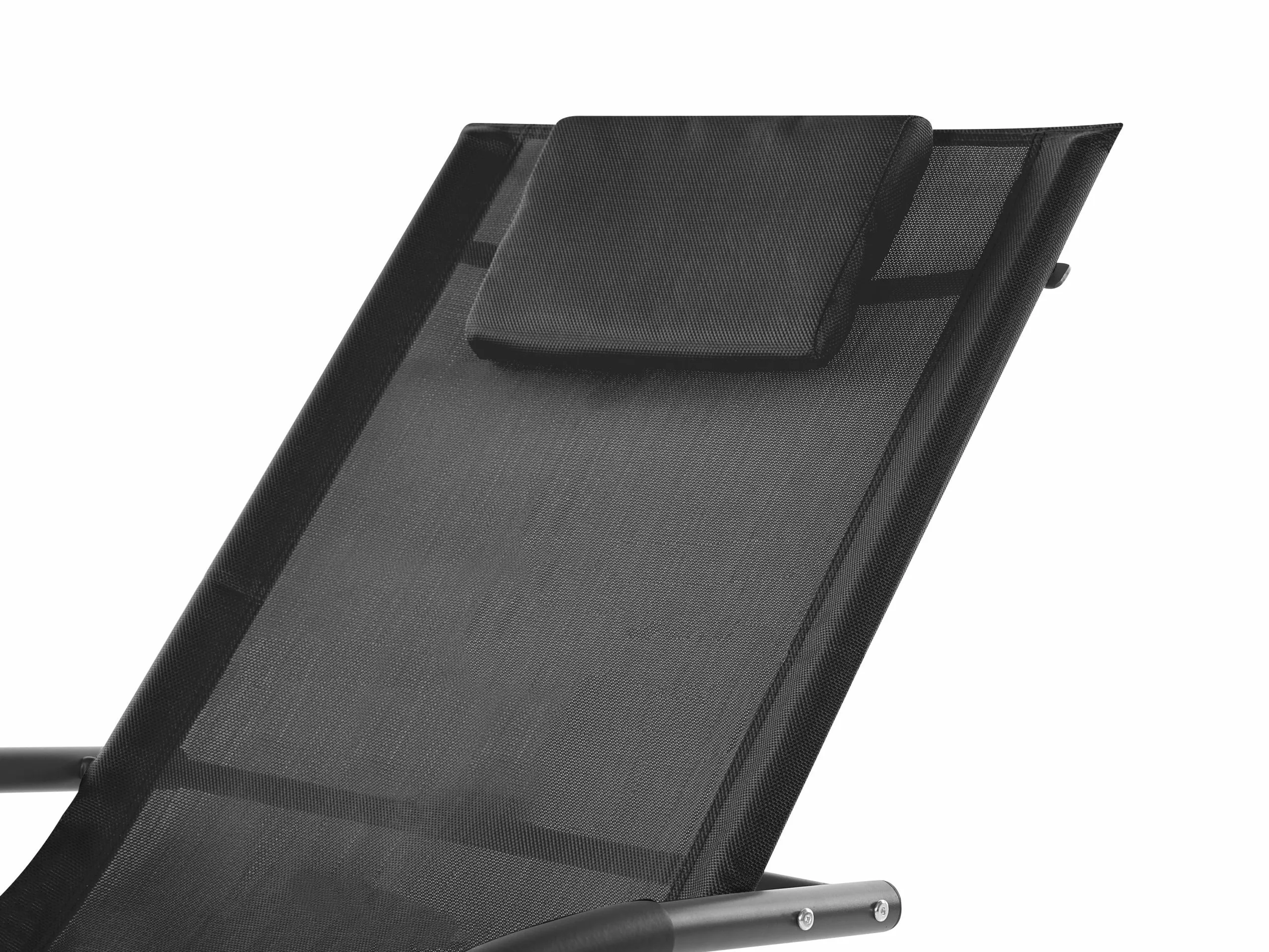 Beliani Keinuva Aurinkotuoli Musta CARANO II - Image 6