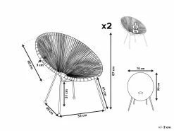 Beliani Narutuoli Polyrottinki Sininen 2 Kpl ACAPULCO II -Beliani-myymälä undef src sa picid 813907 type whitesh image
