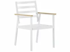 Beliani Valkoinen 4 Kpl Puutarhatuolisetti Beigeillä Tyynyillä CAVOLI -Beliani-myymälä undef src sa picid 818168 type whitesh image