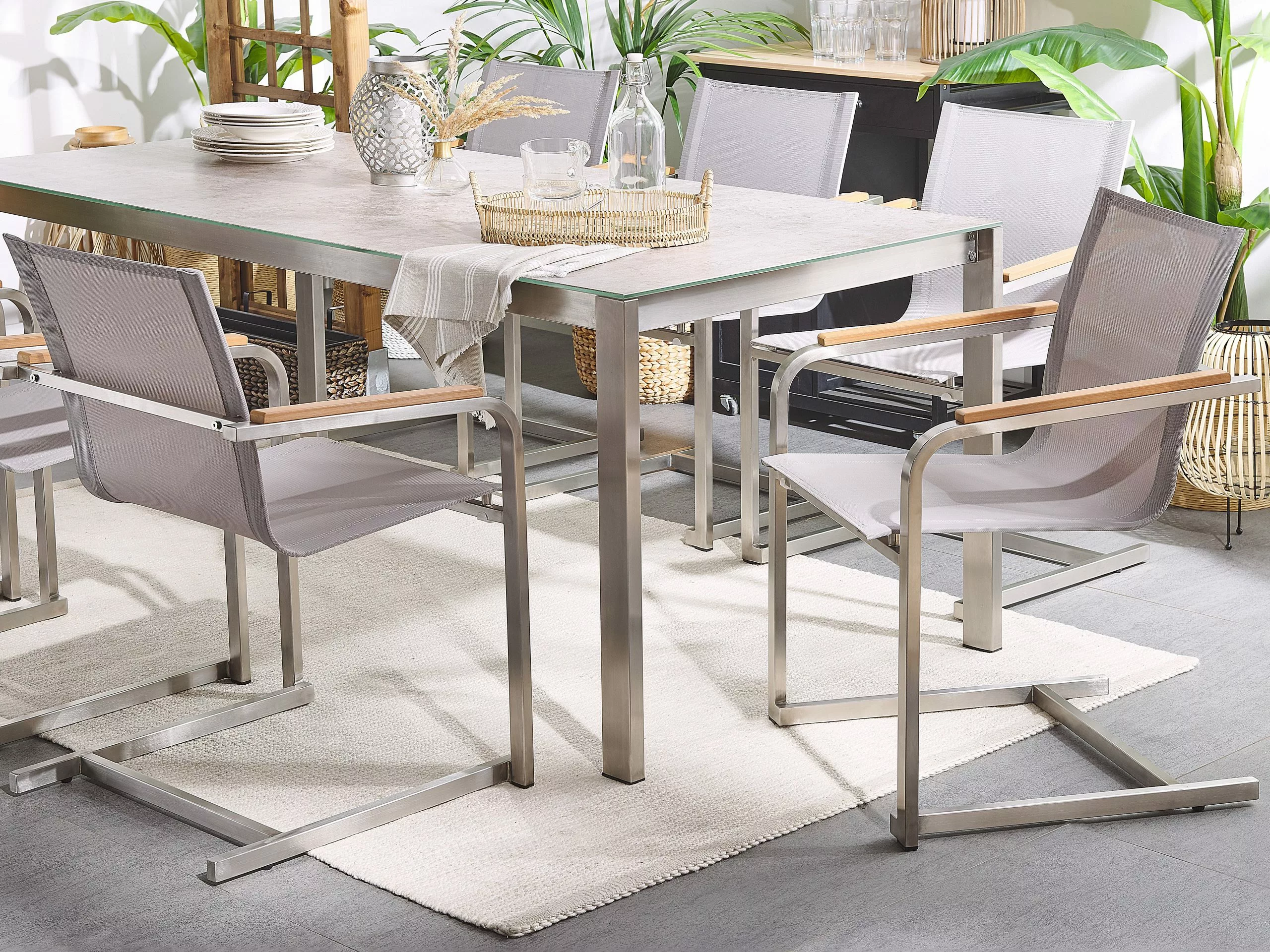 Beliani Beige Puutarhatuoli Setti 4 Kpl COSOLETO - Image 3